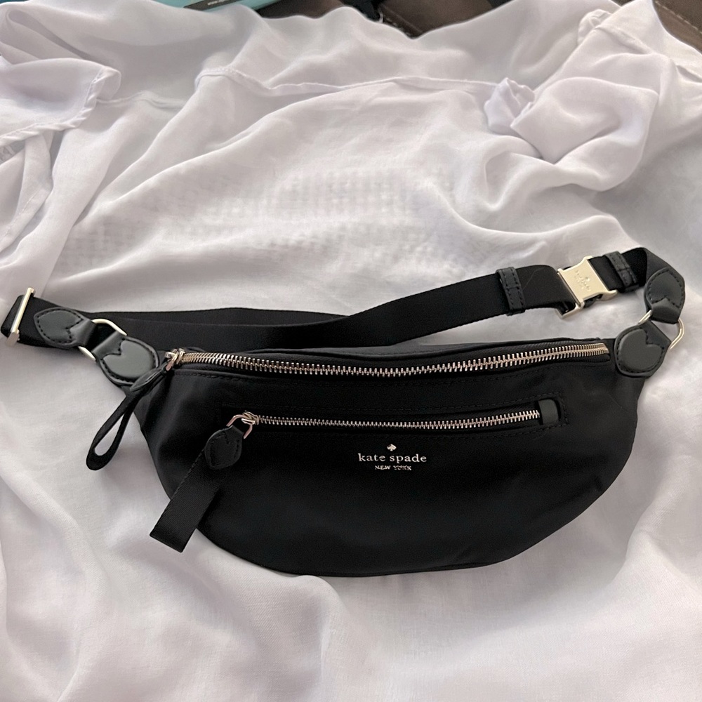 Kate Spade Chelsea Belt Bag Waist Fanny Pack Black Nylon Leather